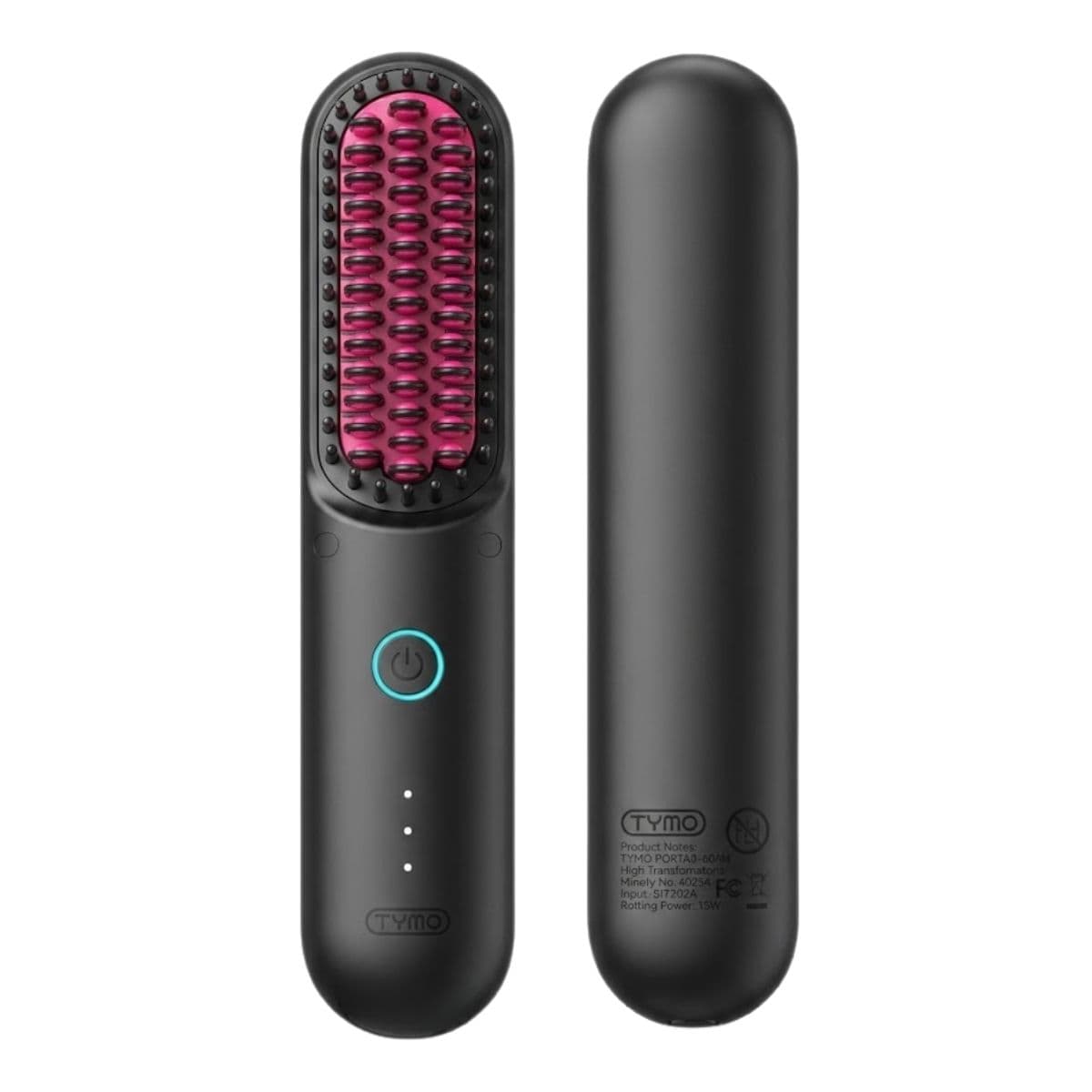 TYMO Cordless Portable Hair Straightening Brush – Black