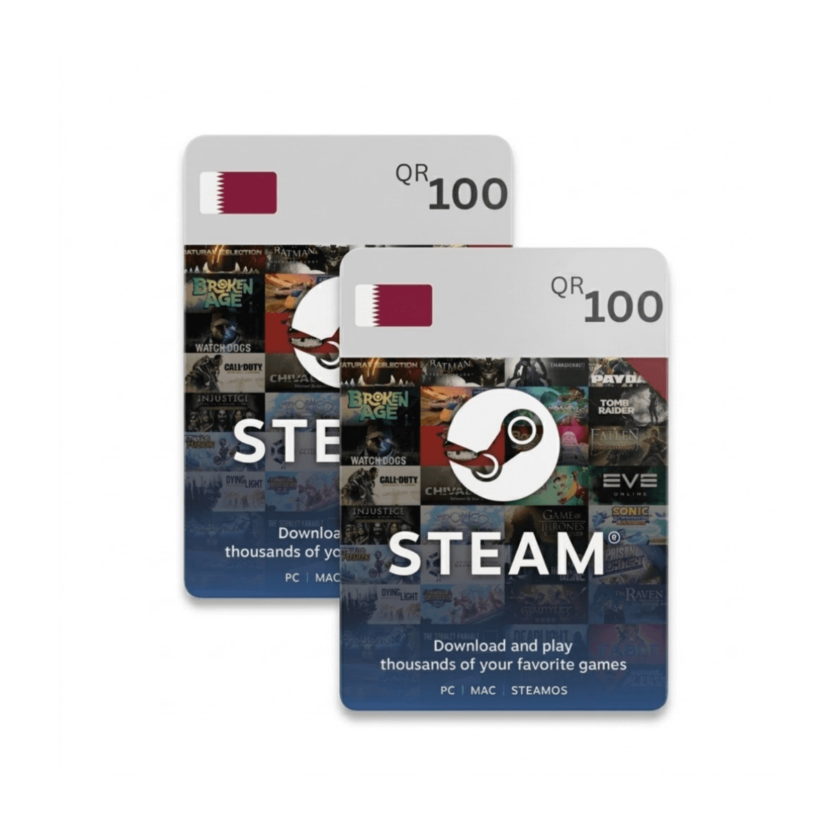 Steam Gift Card 100 QR-2 Pieces(For Qatar Account)