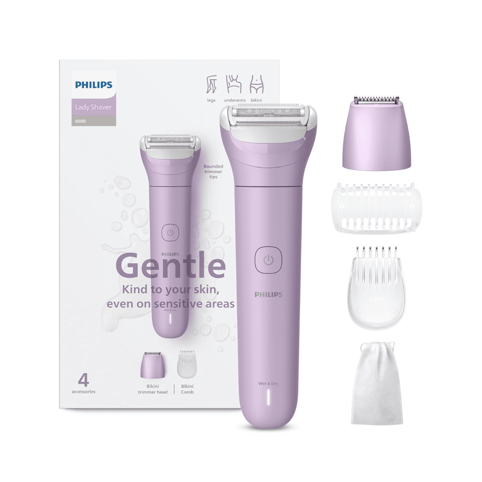 Philips Cordless Wet & Dry Lady Shaver & Trimmer Brl138-00