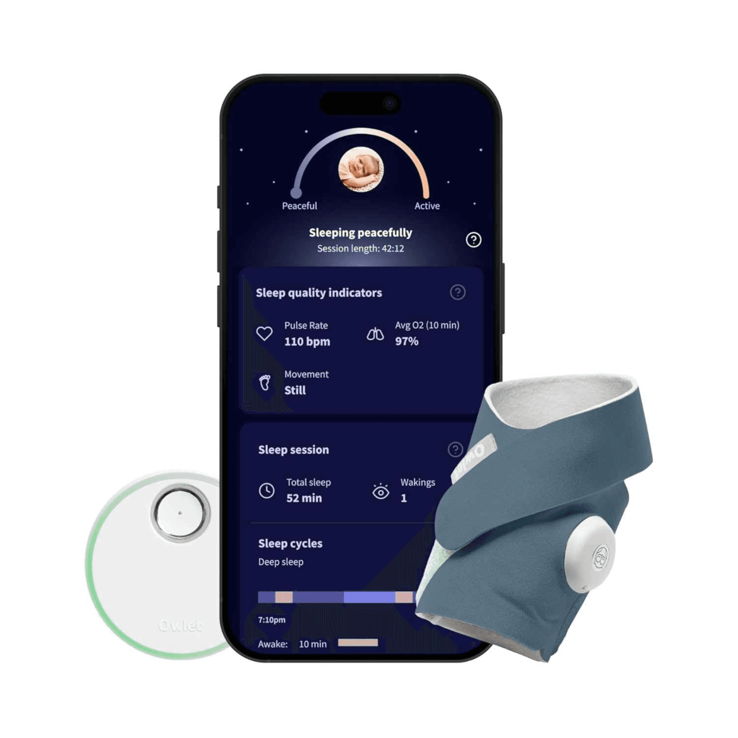 Owlet Dream Sock Smart Baby Monitor – Bedtime Blue