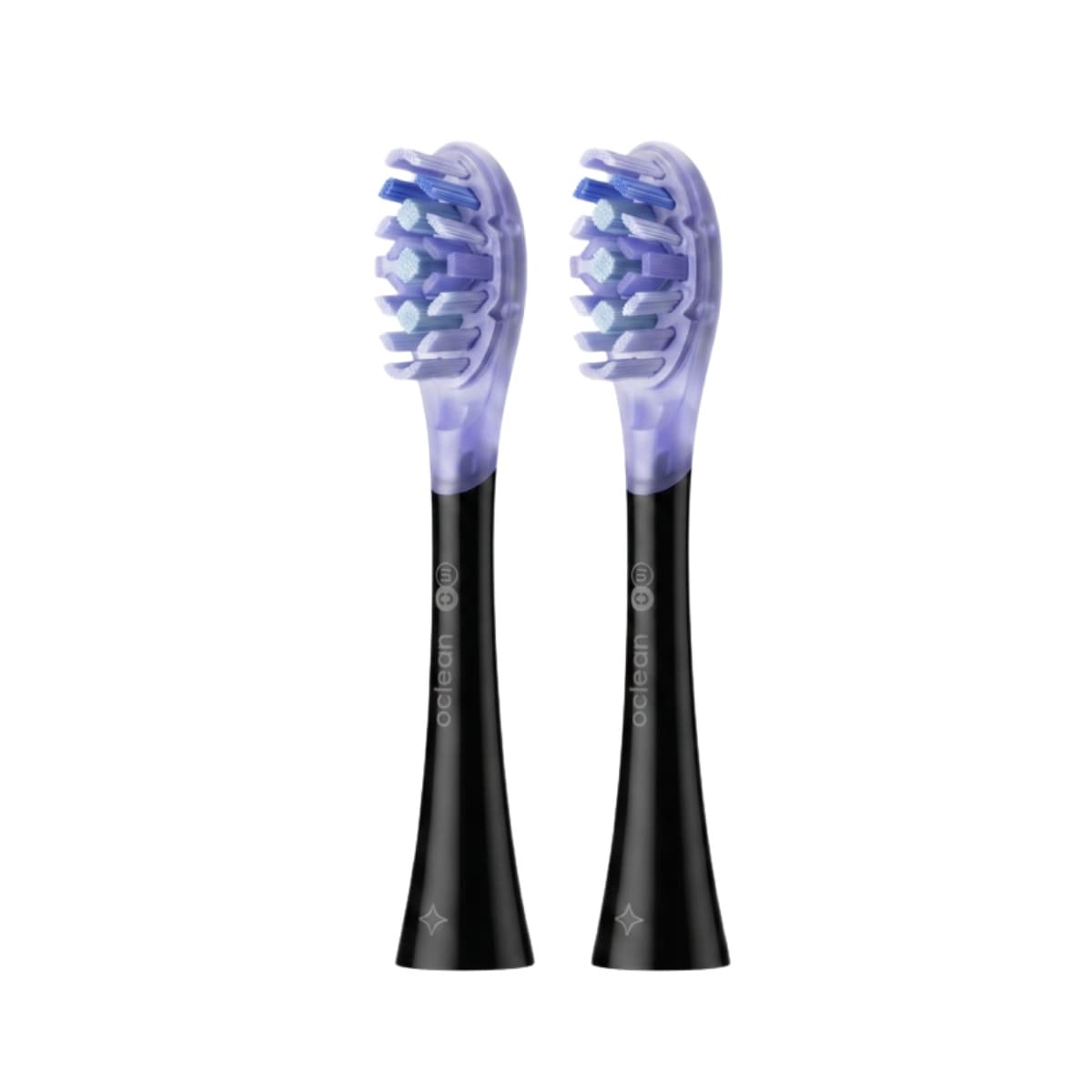 Oclean Ultra White UW02 Replacement Brush Heads 2-Pack with Tongue Cleaner - Black