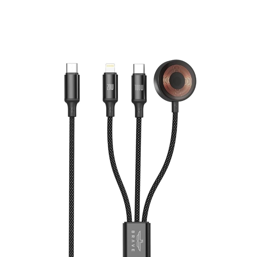Brave Trivolt Series 100W 3 in 1 Magnetic Fast Charging Cable